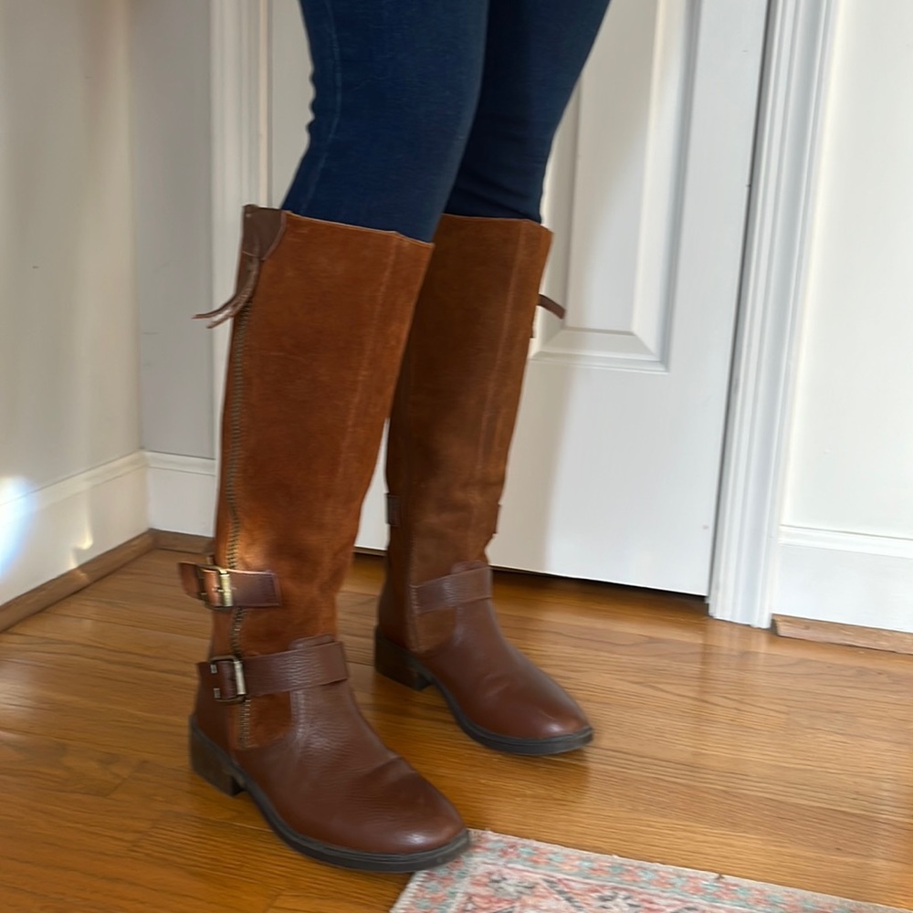 Chestnut knee high boots